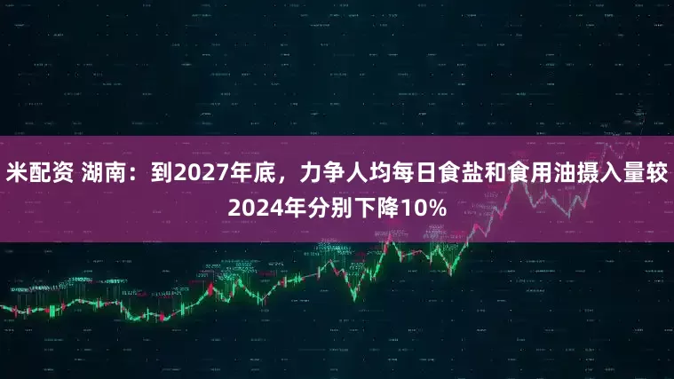 米配资 湖南：到2027年底，力争人均每日食盐和食用油摄入量较2024年分别下降10%